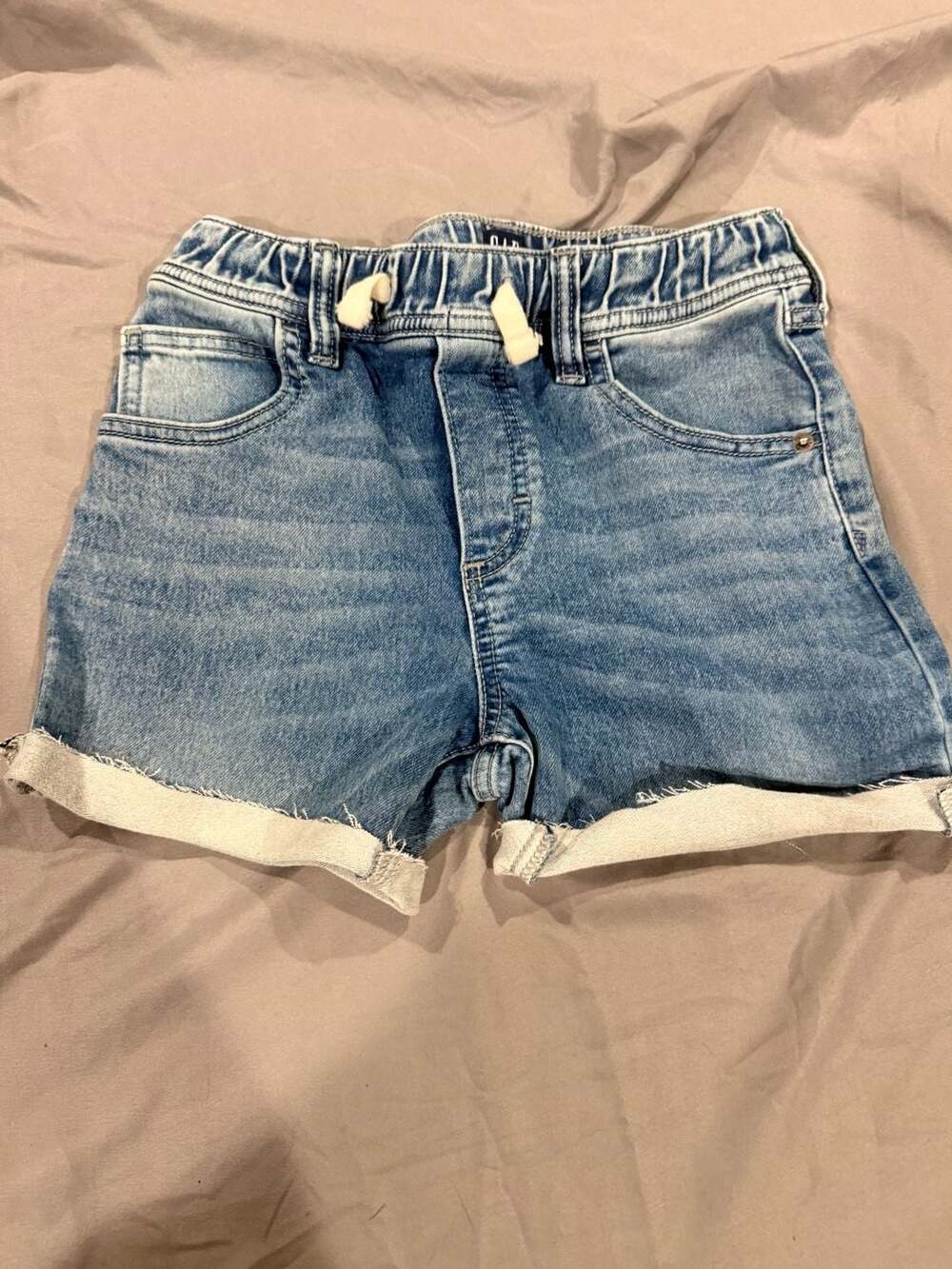 Gap Stretch Slim Size Girls L Denim Shorts Cuffed Blue